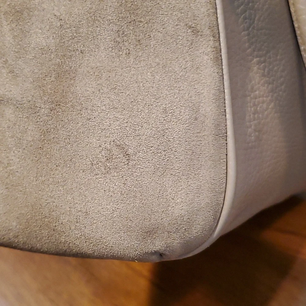 Coach taupe Minetta crossbody leather with suede